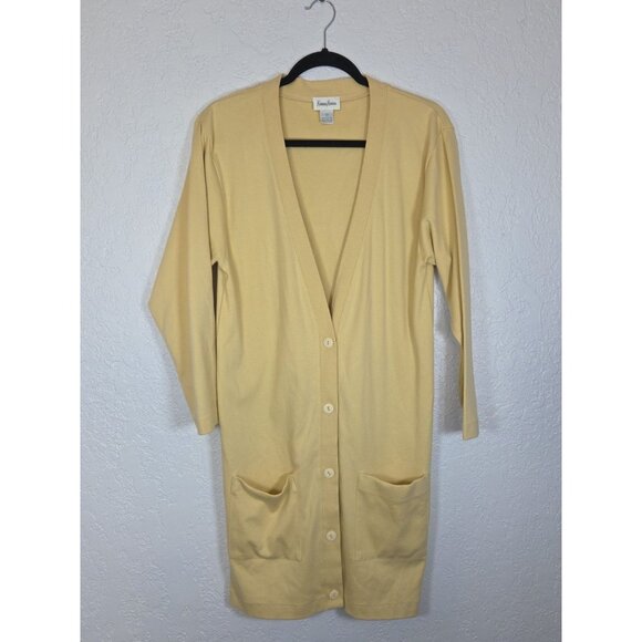 Womens Neiman Marcus Button Front Long Cardigan Preppy - Picture 1 of 4